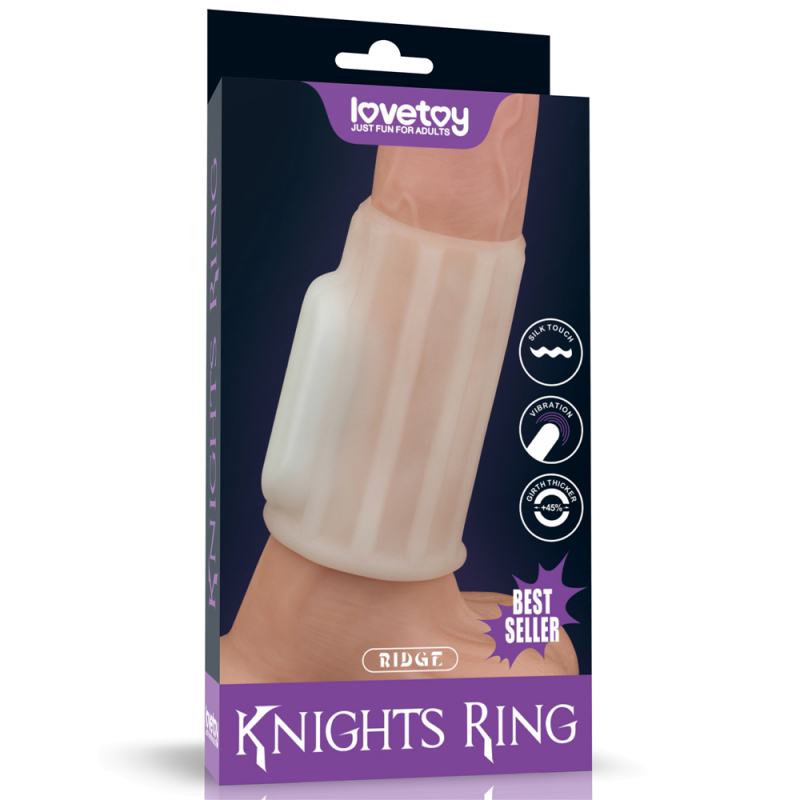 Насадка с вибрацией "Knights Ring" открытая, белая 