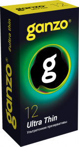 Презервативы "Ganzo Ultra Thin" ультратонкие, 12шт